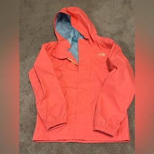 North Face Girls’ Dry Vent Windbreaker in bright orange/coral